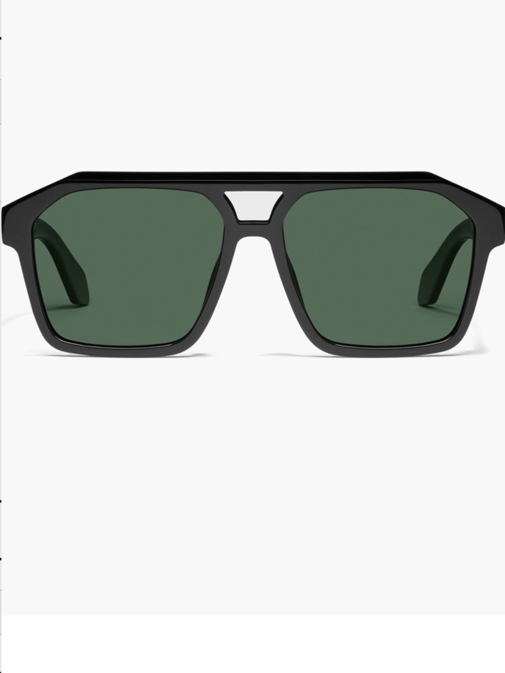 Quay Soundcheck 57mm Gradient Aviator Sunglasses - Black Frame w/ Green Lenses